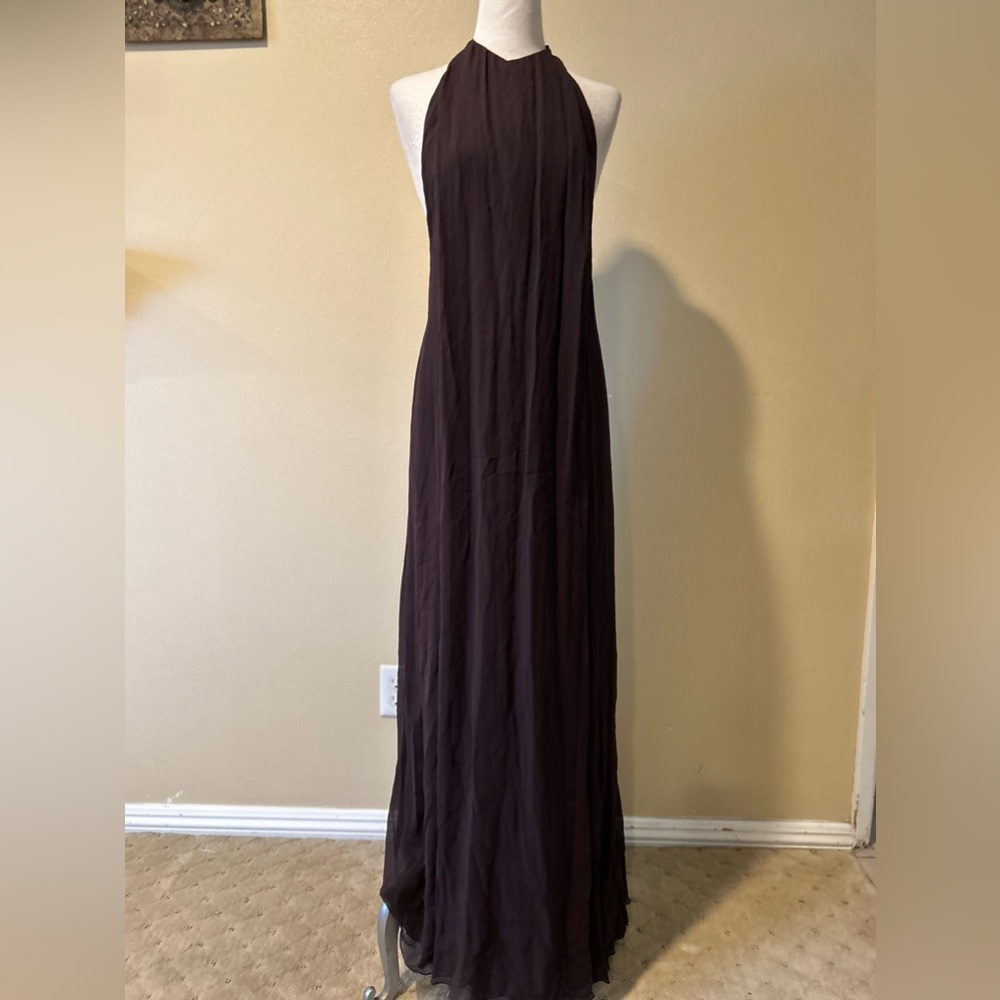 Bottega Venetta Halterneck Silk Chiffon Gown Dress